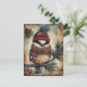 Weihnachtsgrüße mit niedlichem Vogel Postkarte (Stehend Vorderseite)