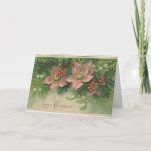 Weihnachtsgrüße mit rosa Blume Feiertagskarte
