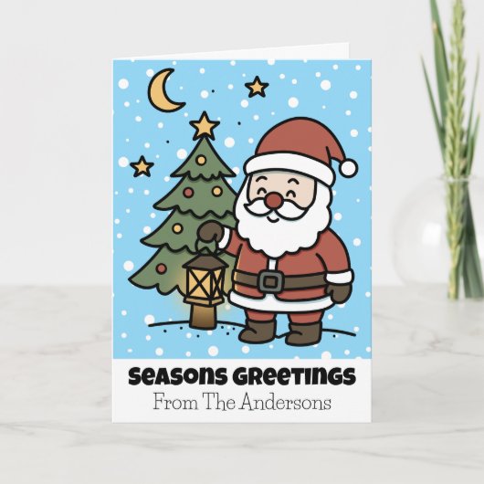 Weihnachtsgrüße mit Santa Feiertagskarte (Vorderseite)