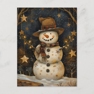 Weihnachtsgrüße mit Snowman Postkarte