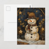 Weihnachtsgrüße mit Snowman Postkarte (Vorne/Hinten)
