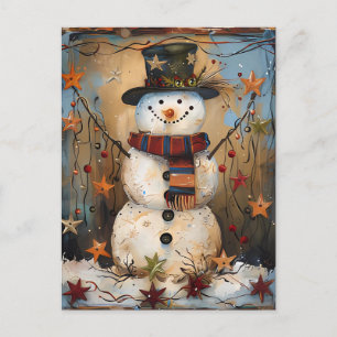Weihnachtsgrüße mit Snowman Postkarte