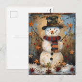 Weihnachtsgrüße mit Snowman Postkarte (Vorne/Hinten)