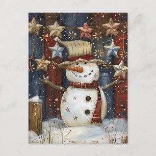 Weihnachtsgrüße mit Snowman Postkarte