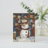 Weihnachtsgrüße mit Snowman Postkarte (Stehend Vorderseite)