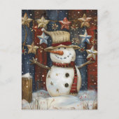 Weihnachtsgrüße mit Snowman Postkarte (Vorderseite)