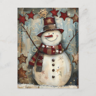 Weihnachtsgrüße mit Snowman Postkarte