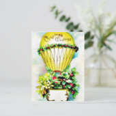 Weihnachtsgrüße mit Weihnachtsballon Feiertagspostkarte (Stehend Vorderseite)