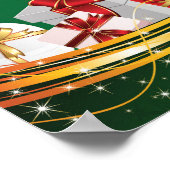 Weihnachtsgrüße mit Weihnachtsmann & Rentier Poster (Ecke)