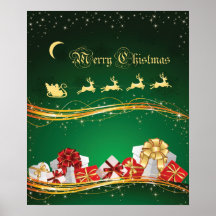 Weihnachtsgrüße mit Weihnachtsmann & Rentier