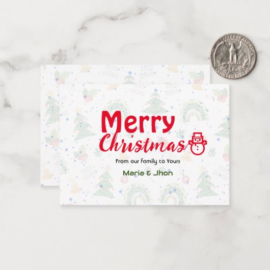 Weihnachtsgrüße Mitteilungskarte (Vorderseite/Rückseite Beispiel)