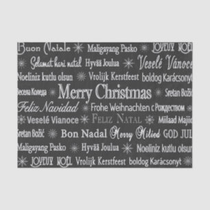 Weihnachtsgrüße Multiple Language Chalkboard Seidenpapier