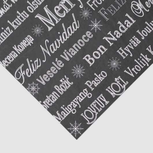 Weihnachtsgrüße Multiple Language Chalkboard Seidenpapier (Ausschnitt)