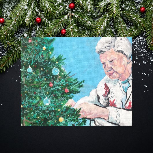 Weihnachtsgrüße NANNY/GRAMMY Vintage Kunst Leinwanddruck
