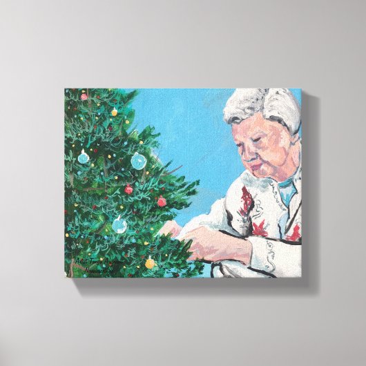 Weihnachtsgrüße NANNY/GRAMMY Vintage Kunst Leinwanddruck (Vorderseite)