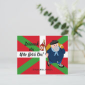 Weihnachtsgrüße, Olentzero + Ikurriña: Feiertagspostkarte (Stehend Vorderseite)