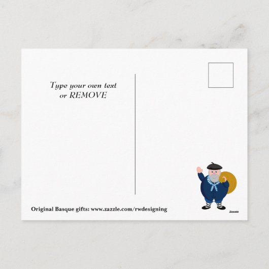 Weihnachtsgrüße, Olentzero + Ikurriña: Feiertagspostkarte (Rückseite)