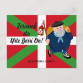 Weihnachtsgrüße, Olentzero + Ikurriña: Feiertagspostkarte (Vorderseite)