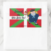 Weihnachtsgrüße, Olentzero + Ikurriña: Rechteckiger Aufkleber (Tasche)
