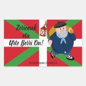 Weihnachtsgrüße, Olentzero + Ikurriña: Rechteckiger Aufkleber (Vorderseite)