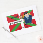 Weihnachtsgrüße, Olentzero + Ikurriña: Rechteckiger Aufkleber (Umschlag)