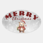 Weihnachtsgrüße Ovaler Aufkleber (Vorderseite)