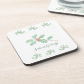Weihnachtsgrüße Papierplatte Getränkeuntersetzer (Linke Seite)
