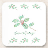 Weihnachtsgrüße Papierplatte Getränkeuntersetzer (Vorderseite)