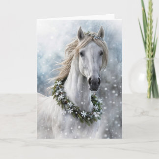 Weihnachtsgrüße Pferd Feiertagskarte