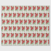 Weihnachtsgrüße Pointsettia Geschenkpapier (Flach)