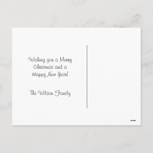 Weihnachtsgrüße Postkarte (Rückseite)