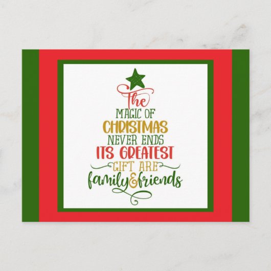 Weihnachtsgrüße postkarte (Vorderseite)