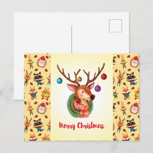 Weihnachtsgrüße Postkarte (Vorne/Hinten)