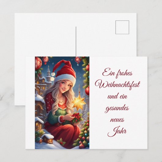 Weihnachtsgrüße Postkarte (Vorne/Hinten)