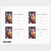 Weihnachtsgrüße Rechteckiger Aufkleber (Blatt)