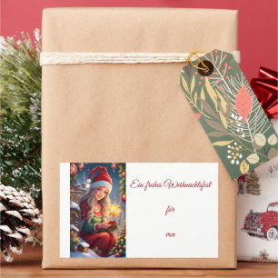 Weihnachtsgrüße Rechteckiger Aufkleber