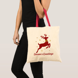 Weihnachtsgrüße-Rentier-Weihnachtstasche Tragetasche