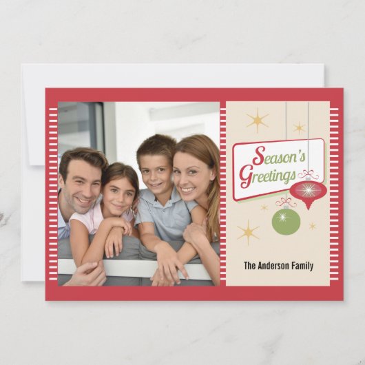 Weihnachtsgrüße Retro 2 Foto Weihnachten (Vorderseite)