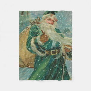 Weihnachtsgrüße-Retro Weihnachtsmann Postkarte Fleecedecke
