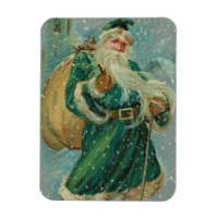 Weihnachtsgrüße-Retro Weihnachtsmann Postkarte