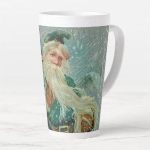 Weihnachtsgrüße-Retro Weihnachtsmann Postkarte Milchtasse