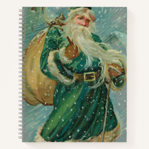 Weihnachtsgrüße-Retro-Weihnachtsmann-Postkarte Notizblock