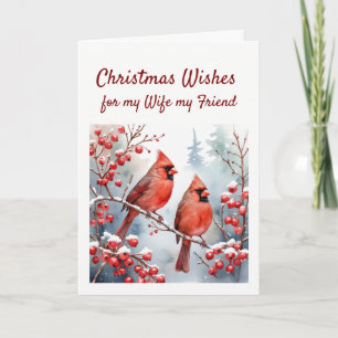 Weihnachtsgrüße Roter Kardinalvogel Ehefrau Freund Feiertagskarte