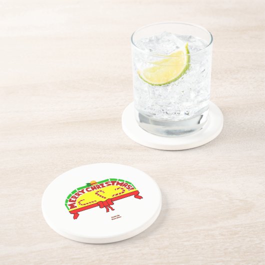 Weihnachtsgrüße Sandstone Untersetzer (Seite)