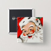 Weihnachtsgrüße Santa Button (Vorne & Hinten)