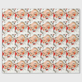 Weihnachtsgrüße Santa Geschenkpapier (Flach)