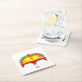 Weihnachtsgrüße Scalloped Square Paper Untersetzer (Vor Ort)