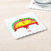 Weihnachtsgrüße Scalloped Square Paper Untersetzer (angewinkelt)