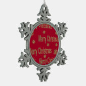Weihnachtsgrüße Schneeflocken Zinn-Ornament (Links)