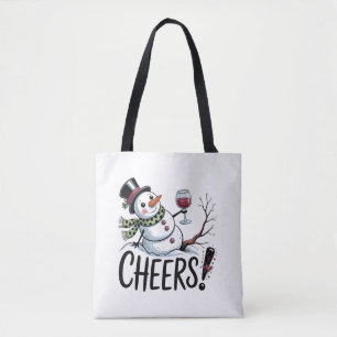 Weihnachtsgrüße Schneemann Küche Wein Küche Tasche